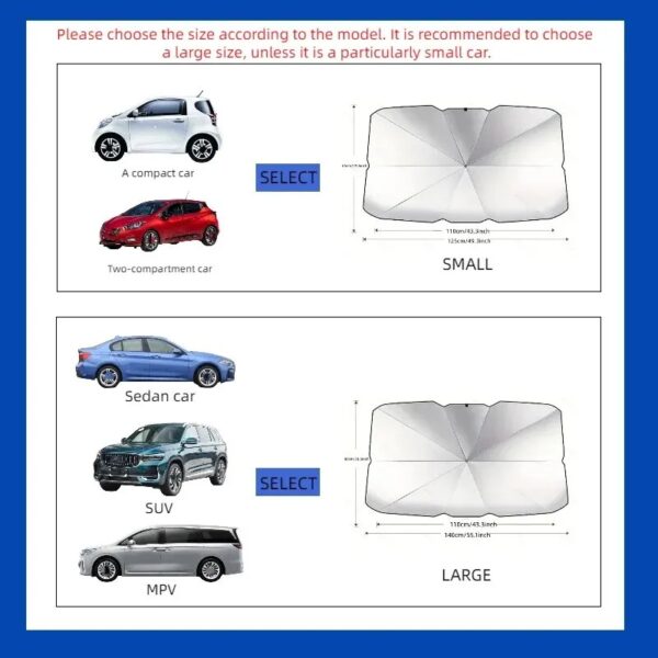 Car Front Windshield Sunshade Umbrella – Ultimate Sun Protection for Your Vehicle - Image 3