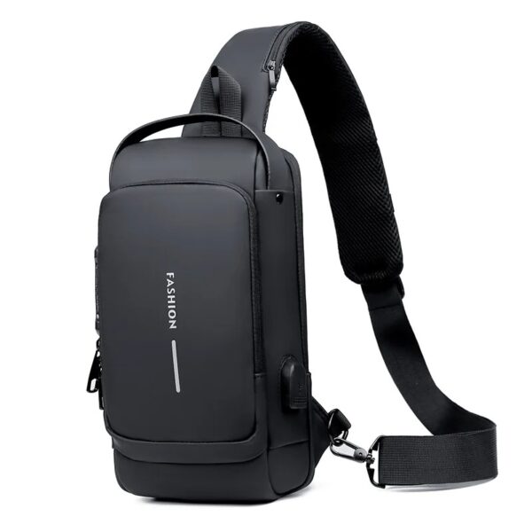Rilibegan Men's Patent Leather Casual Bucket Bag - Image 4