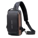 Rilibegan Men's Patent Leather Casual Bucket Bag