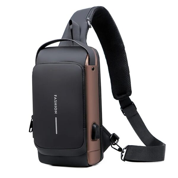 Rilibegan Men's Patent Leather Casual Bucket Bag - Image 3