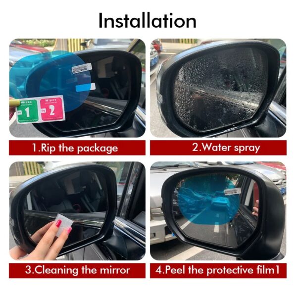 Car Rearview Mirror Protective Film – Anti-Fog, Anti-Rain, 3D Stickers
