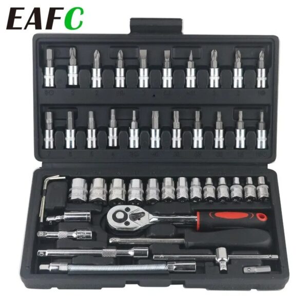 46-Piece Car Repair Tool Kit – Comprehensive Mechanic Tool Set