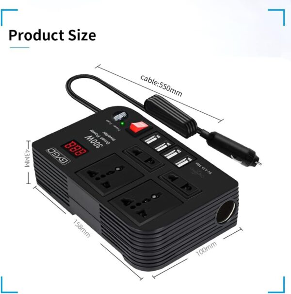 Car Power Inverter, DC 12V to 220V AC Converter - Image 7