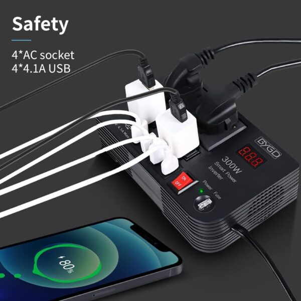 Car Power Inverter, DC 12V to 220V AC Converter - Image 2