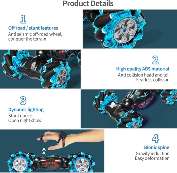 2.4GHz 4WD Remote Control Gesture Sensor Toy Cars - Image 6