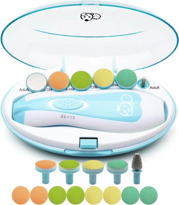 Electric Baby Nail Trimmer, Nail File Kit, Additional Replacement Heads - Image 5
