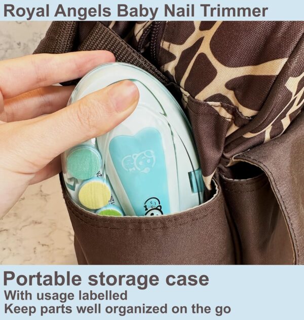 Electric Baby Nail Trimmer, Nail File Kit, Additional Replacement Heads - Image 3