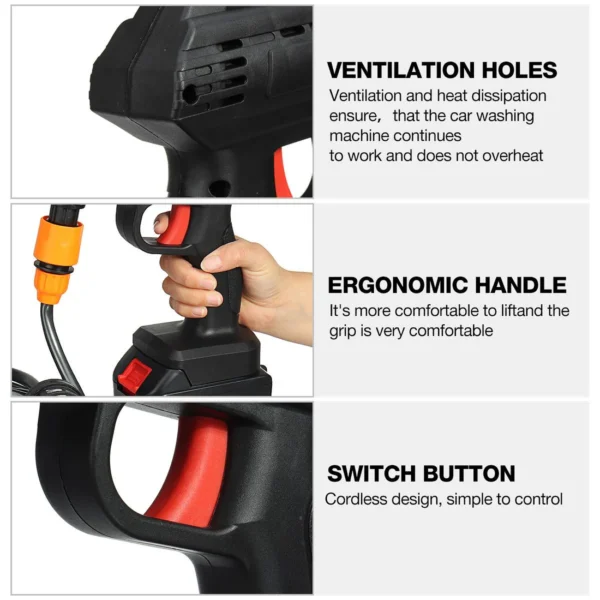 Car Pressure Washer, Cleaning Gun, Single Battery - Image 5